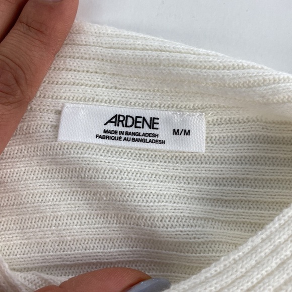 2/$25 NWT White boat neck ribbed long sleeve formal office sweater size Medium - Picture 3 of 8